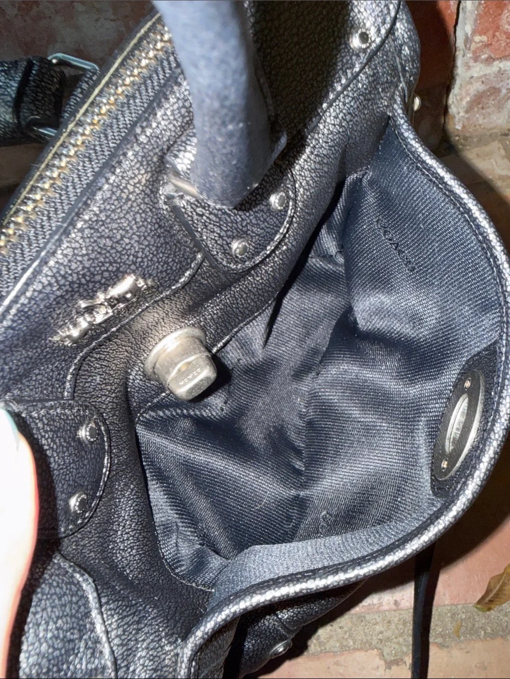 Coach Gunmetal Metallic Rhyder 24 crossbody- no hang tag!